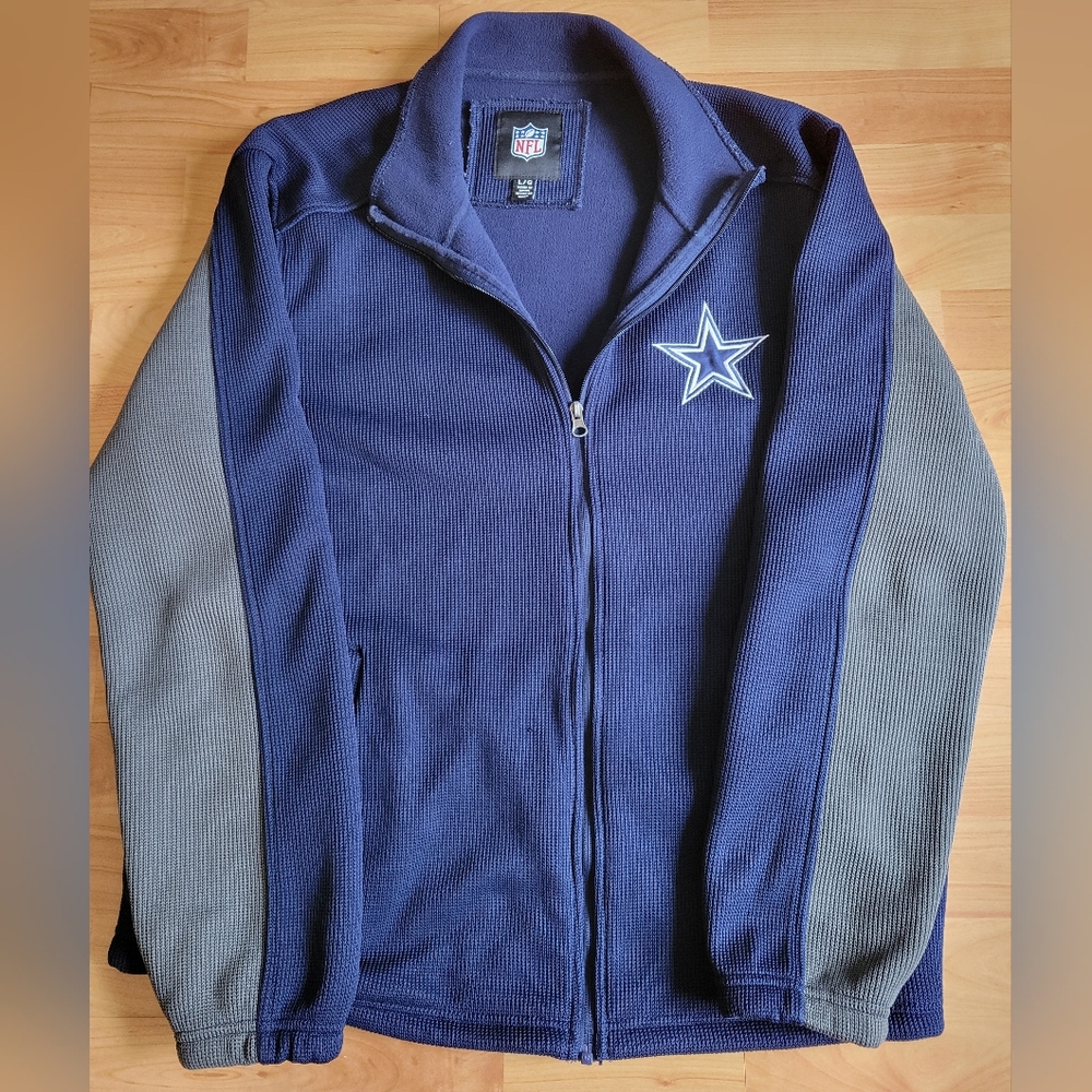 Dallas Cowboys NFL Football Full Zip Collared Waffle Style Jacket, Large